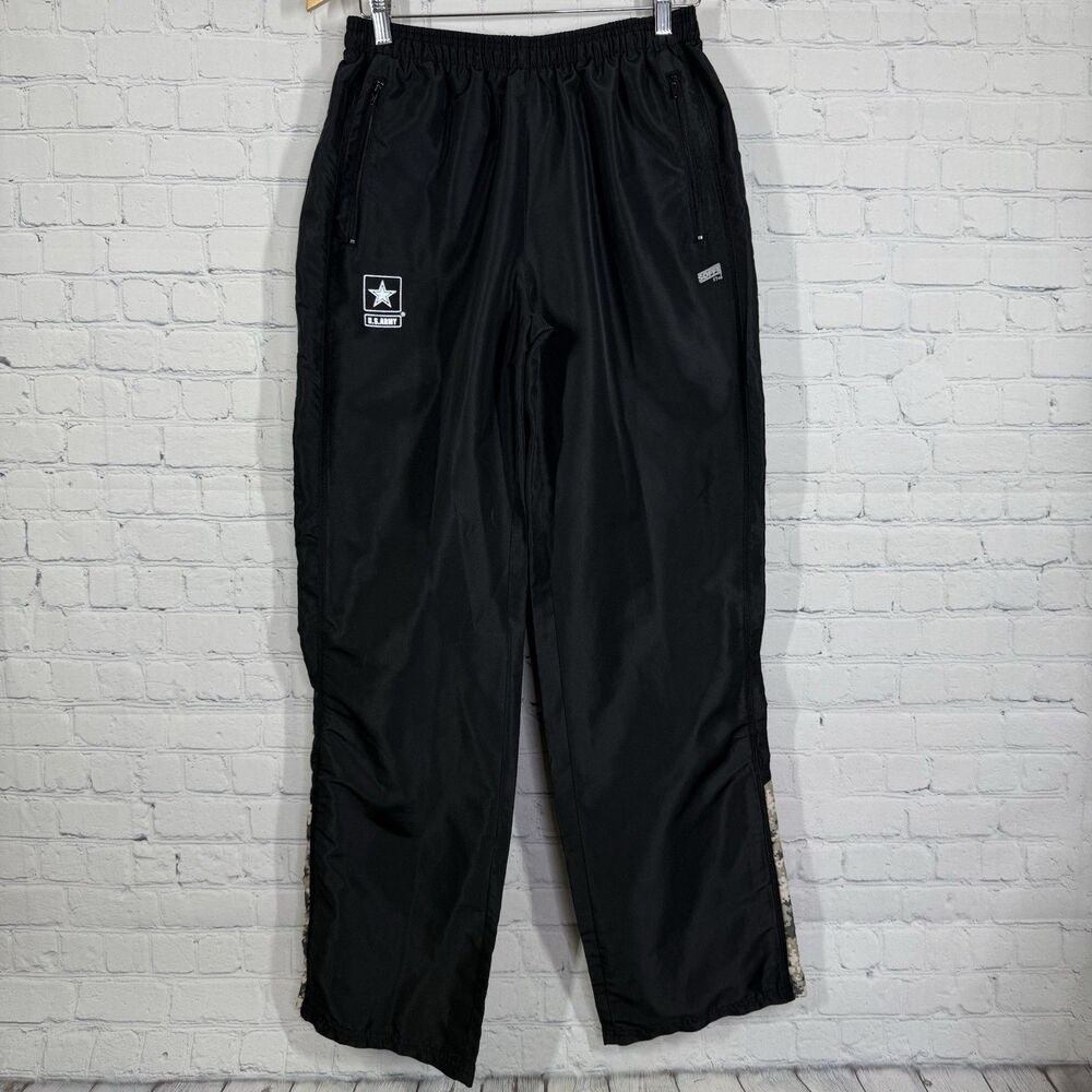 Soffe XT48 Track Pants Men Medium Black Camo Reflective Hiding Pockets US Army